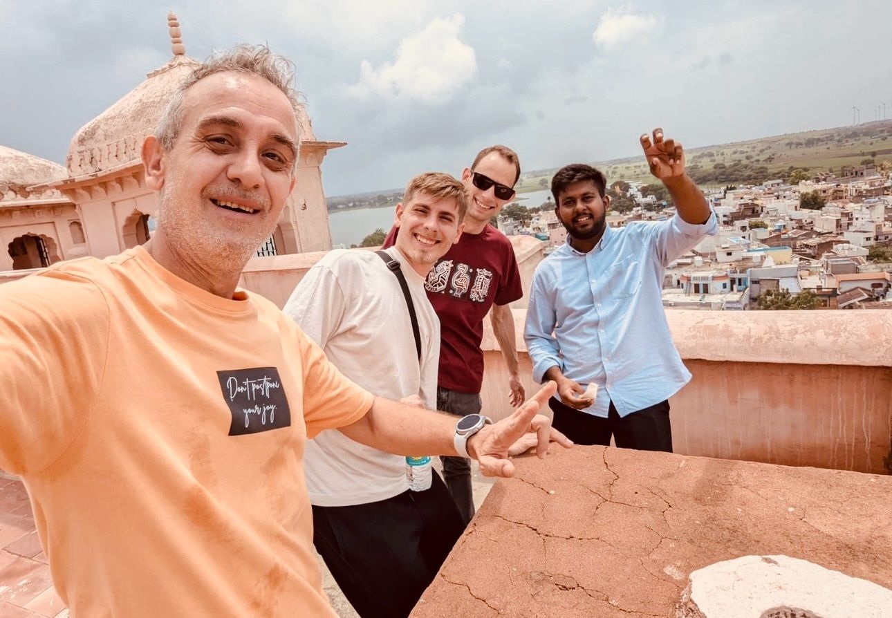 James Hutton with business partners Harry Dimitradis, Samuel Rothwell, and Vaibhav Soni